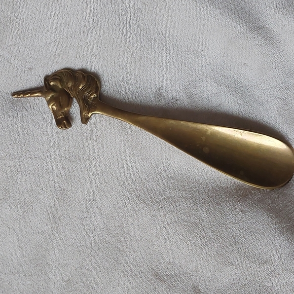 Vintage brass unicorn shoe horn - Picture 1 of 3